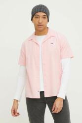 Tommy Hilfiger cămașă din amestec de in culoarea roz, regular DM0DM18963 PPYH-KDM0JG_30X