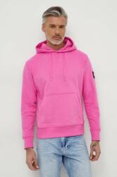 Calvin Klein hanorac de bumbac bărbați, culoarea roz, cu glugă, imprimeu J30J323430 9BYX-BLM01C_30X