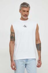 Calvin Klein tricou din bumbac bărbați, culoarea alb J30J325211 PPYH-TSM1JD_00X