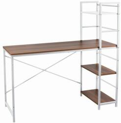 Jumi Birou calculator, Jumi, pal melaminat, otel, 3 rafturi, natur si alb, 120x52x120 cm GartenVIP DiyLine (CM-305366)