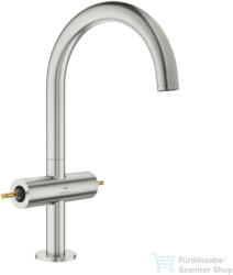 GROHE ATRIO PRIVATE L magasított mosdó csaptelep fogantyú nélkül, click-clack leeresztővel, Supersteel 21134DC0 (21134DC0)