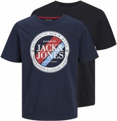 JACK & JONES Póló 'LOYD & LOOF' kék, fekete, Méret XL