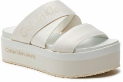 Calvin Klein Jeans Şlapi Calvin Klein Jeans Flatform Sandal Webbing In Mr YW0YW01361 Off White YBR