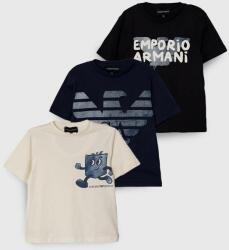 Giorgio Armani gyerek pamut póló 3 db nyomott mintás - kék 142