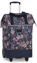  Punta kézipoggyász gurulós bevásárló táska nagy kerekű vadvirágok