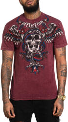 AFFLICTION Tricou pentru bărbați AFFLICTION - POISONOUS SHADOW - BURGANDY LAVA WASH - A25959-BULV