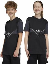 Adidas gyerek pamut póló fekete, mintás - fekete 146