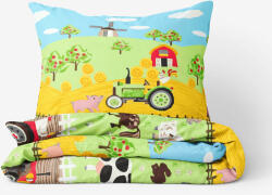 Goldea lenjerie de pat pentru copii din 100% bumbac - animale la fermă 140 x 200 și 50 x 70 cm