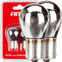 AMiO Set 2 becuri cu halogen, cromate, soclu P21W, BA15s, alimentare 12V - vixo