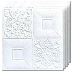 Teno Set 50x Tapet Mic 3D Teno®, suprafata acoperire 6.12 mp, autoadeziv, perete/tavan, waterproof, usor de montat, design modern, 35x35 cm, alb