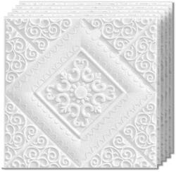 Teno Set 200x Tapet Mic 3D Teno®, suprafata acoperire 24.5 mp, autoadeziv, perete/tavan, model floare, waterproof, usor de montat, design modern, 35x35 cm, alb
