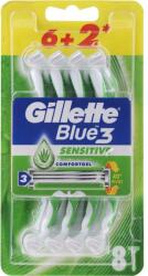 Gillette Set aparat de ras de unică folosință, 8 buc. - Gillette Blue 3 Sensitive 8 buc