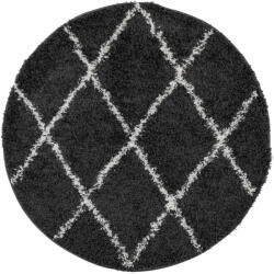 vidaXL fekete és krém hosszú szálú bozontos modern szőnyeg Ø 280 cm 375425