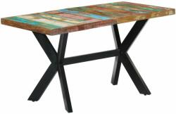 vidaXL tömör újrahasznosított fa étkezőasztal 140 x 70 x 75 cm (247439) - pepita