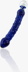 Passion Labs Dildo Flower Double Tip, Sticla Premium, Albastru, 20 cm, Passion Labs Dildo