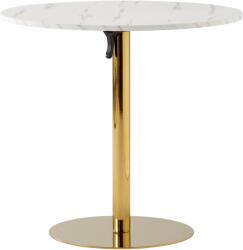 TEMPO KONDELA Étkezőasztal, világos márvány|gold króm - arany, átmérő 80 cm, LAMONT