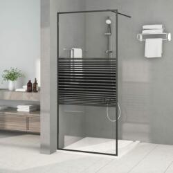 vidaXL fekete átlátszó ESG üveg zuhanyfal 90x195 cm (152146) - vidaxl