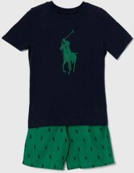 Ralph Lauren gyerek pamut pizsama zöld, mintás - zöld 136-138