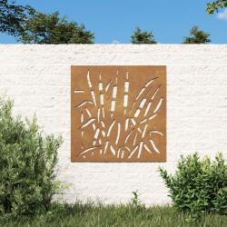  Decor perete de grădină 55x55 cm, design iarba , oțel corten (824508)