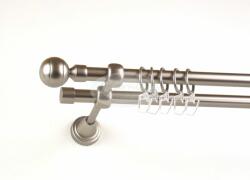  New Orleans nikkel-matt 2 rudas fém karnis szett - 300 cm