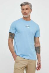 Calvin Klein Jeans pamut póló férfi, nyomott mintás - kék S - answear - 13 590 Ft