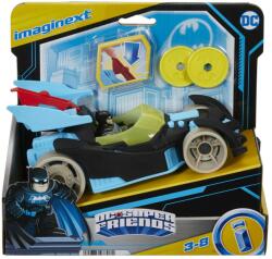 Mattel Imaginext DC Super Friends - Vehicul Cu Figurina Batman Cu Costum Gri