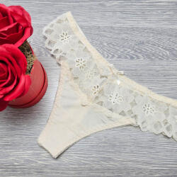 Lemila Női csipkés selyem tanga S, Ecru 64823