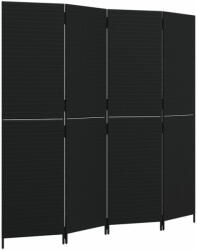 vidaXL fekete 4 paneles polyrattan térelválasztó 365344