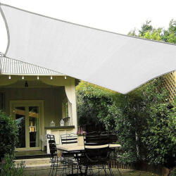 Sun Garden Napvitorla - árnyékoló teraszra, négyszög alakú 3x4 m Fehér színben - HDPE anyagból