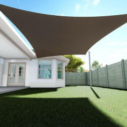 Sun Garden Napvitorla - árnyékoló teraszra, négyszög alakú 4x6 m Kávé színben - HDPE anyagból