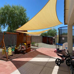 Sun Garden Napvitorla - árnyékoló teraszra, háromszög alakú 3x3x3 m Bézs színben - HDPE anyagból