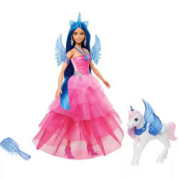 Mattel Mattel Barbie Zafír hercegnő baba unikornis-pegazussal (HRR16) - jatekbirodalom
