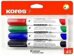 Kores Tábla- és flipchart marker készlet, kúpos, KORES Eco K-Marker 4 k (IRTMKOR0000013)