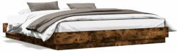 vidaXL füstös tölgyszínű szerelt fa ágykeret 200 x 200 cm (3209832) - pepita