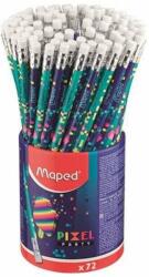 Maped Grafitceruza HB Maped radírral, ceruzatartó, háromszögletű Pixel Party (851818)
