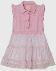 Guess gyerek ruha rózsaszín, mini, harang alakú - rózsaszín 96-104 - answear - 19 990 Ft