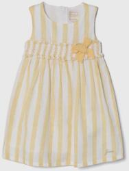 Guess gyerek ruha vászonkeverékből sárga, mini, harang alakú - sárga 113-118