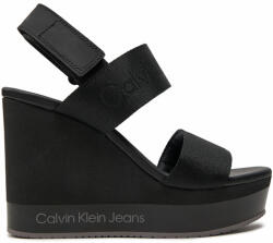Calvin Klein Jeans Sandale Calvin Klein Jeans Wedge Sandal Webbing In Mr YW0YW01360 Black 0GO
