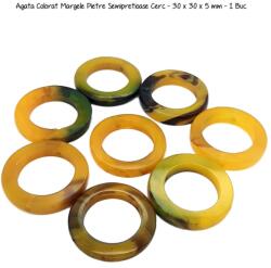  Agata Colorata Margele Pietre Semipretioase Cerc - 30 x 30 x 5 mm - 1 Buc