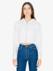 American Apparel AAF397 Női rövid derekú kapucnis cipzáras pulóver American Apparel, White-L (aaf397wh-l)