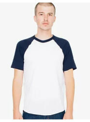 American Apparel AARSABB4237 kétszínű raglános rövid ujjú póló American Apparel, White/Navy-2XL (aarsabb4237wh-nv-2xl)