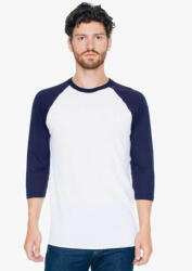 American Apparel AABB453 3/4 ujjú kétszínű unisex póló American Apparel, White/Navy-XL (aabb453wh-nv-xl)