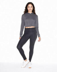 American Apparel AARSATR3353 Női kapucnis hosszú ujjú rövid derekú póló American Apparel, Tri-Black-XL (aarsatr3353tbl-xl)