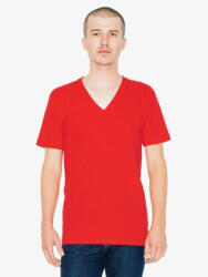 American Apparel AA2456 unisex V-nyakú pamut póló American Apparel, Red-L (aa2456re-l)