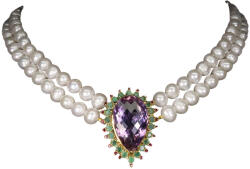 Frumoasa Venetiana Coler argint perle ametist (C2501)