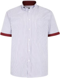 KAM Jeanswear Camasa cu maneca scurta din bumbac si Poly - LINII ROSII -STRIPE RED - 2XL 3XL 4XL 5XL 6XL 7XL