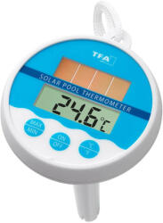 TFA Termometru Digital Plutitor Pentru Piscina, Cu Mini-Panou Solar Si Baterie De Back-Up, Tfa 30.1041 (30.1041)