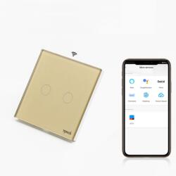 Tosyco Întrerupător dublu WIFI cu touch (tactil) din sticlă [CLONE] [CLONE] (TOS-C2G1WZB-L-G)
