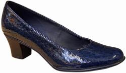 Pantofi dama casual din piele naturala LAC Croco, Bleumarin - STD25CRBL - ciucaleti