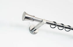  Roma 1 rudas fényes inox színű fém karnis szett - 320 cm